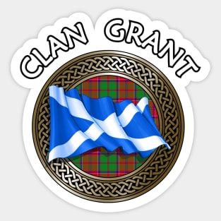 Clan Grant Crest & Tartan Knot Sticker